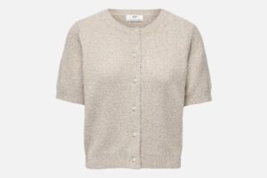JDYNADINE SS GLITTER CARDIGAN BEIGE SILVER
