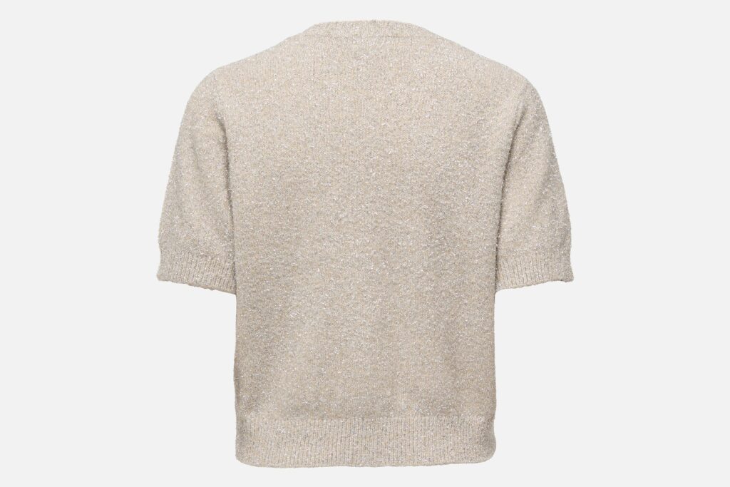 JDYNADINE SS GLITTER CARDIGAN BEIGE SILVER