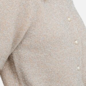 JDYNADINE SS GLITTER CARDIGAN BEIGE SILVER - Image 4