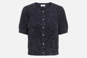 JDYNADINE SS GLITTER CARDIGAN BLACK SILVER