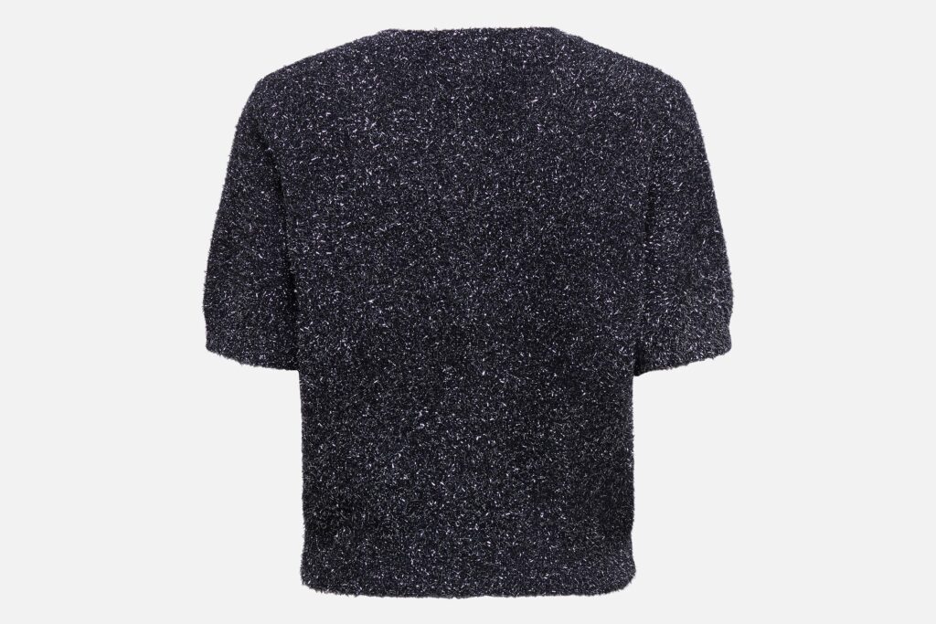 JDYNADINE SS GLITTER CARDIGAN BLACK SILVER