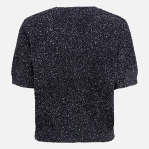 JDYNADINE SS GLITTER CARDIGAN BLACK SILVER - Image 2