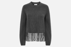 JDYANDREA LS FRINGE PULLOVER GREY
