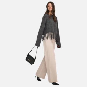 JDYANDREA LS FRINGE PULLOVER GREY - Image 6