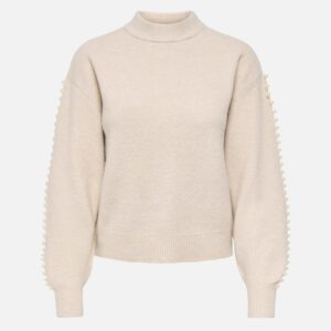 JDYMADI LS ONECK PEARL PULLOVER OATMEAL - Image 1
