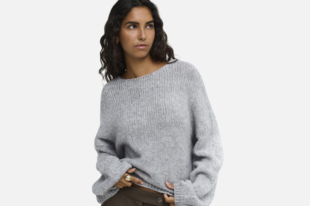 JDYDINEA LS REVERSIBLE PULLOV MED GREY MELANGE