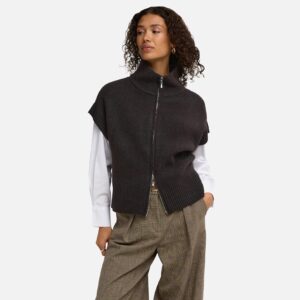 JDYLEA SL HN 2WAY ZIP VEST CHOCOLAT - Image 5