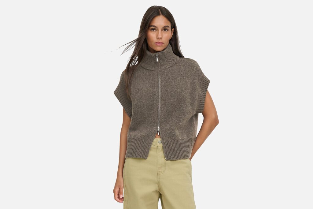 JDYLEA SL HN ZIP VEST FALCON