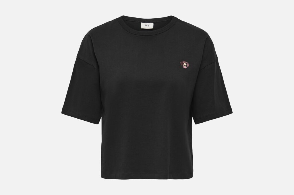 JDYCALLY LIFE SS EMB TOP BLACK DOG