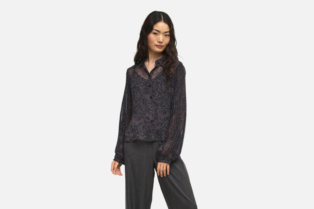 ONLSTAR PENINNA LS PLISSE SHIRT CHOCOLAT