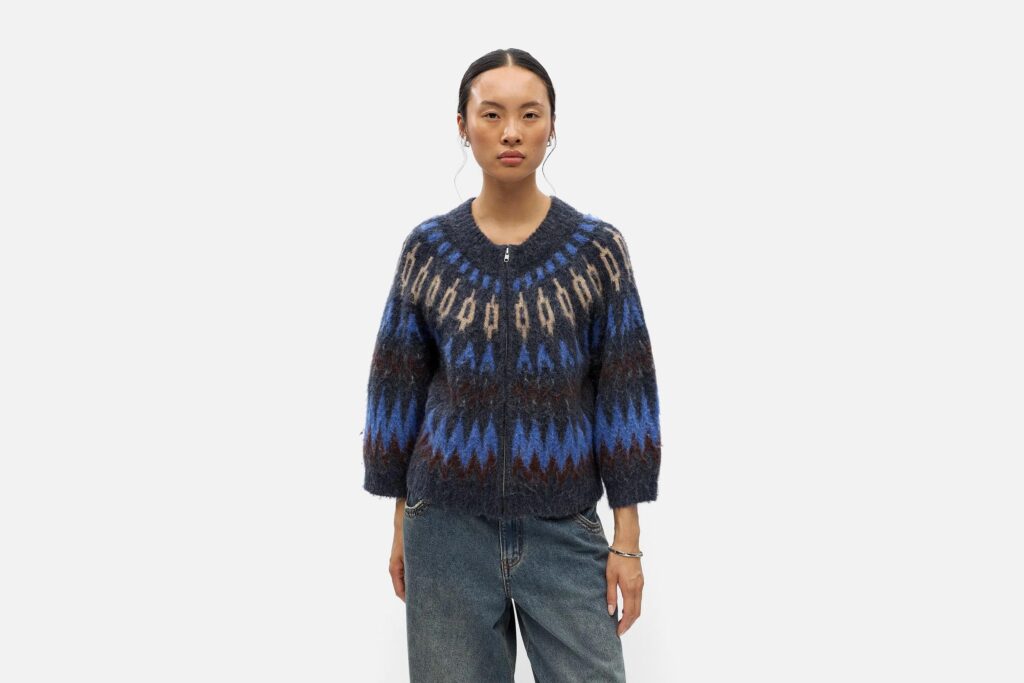 OBJJAADE DIANA SS RE KNIT CARDIGAN SKY MULTI