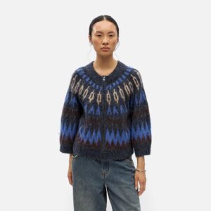 OBJJAADE DIANA SS RE KNIT CARDIGAN SKY MULTI - Image 2