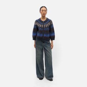 OBJJAADE DIANA SS RE KNIT CARDIGAN SKY MULTI - Image 3