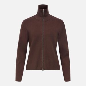 OBJREYNARD LS RE ZIP CARDIGAN SEAL BROWN - Image 1