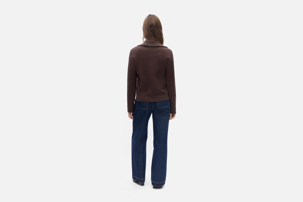 OBJREYNARD LS RE ZIP CARDIGAN SEAL BROWN