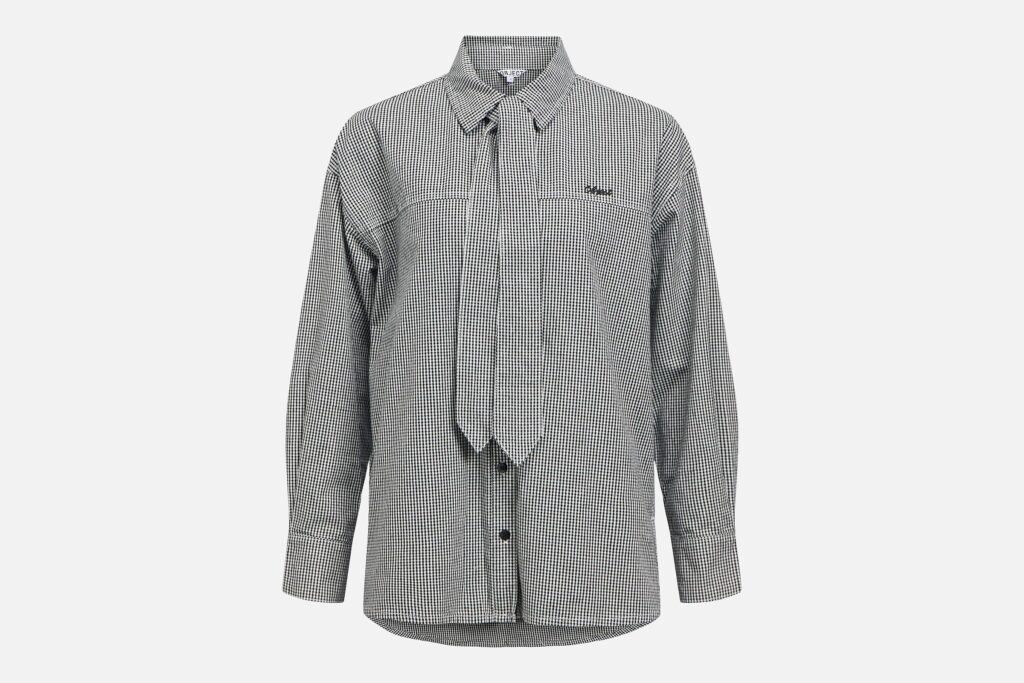 OBJKORKA LS LO SHIRT BLACK WHITE