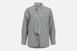 OBJKORKA LS LO SHIRT BLACK WHITE