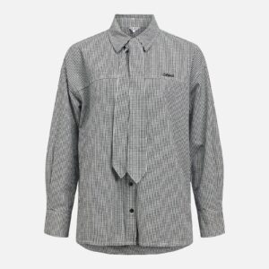 OBJKORKA LS LO SHIRT BLACK WHITE - Image 1