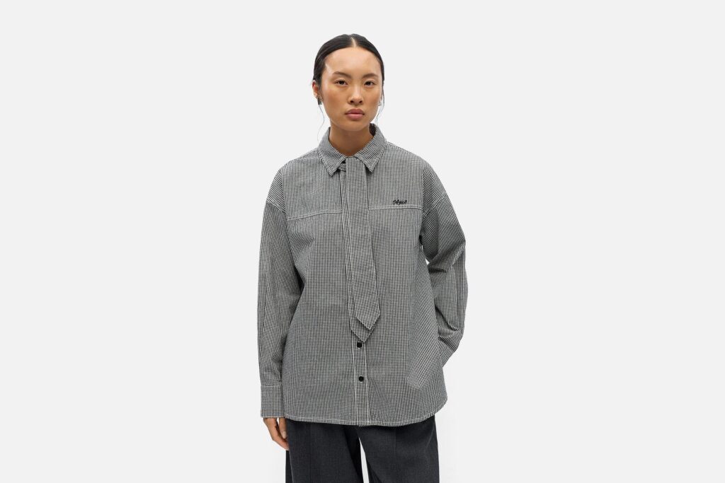 OBJKORKA LS LO SHIRT BLACK WHITE