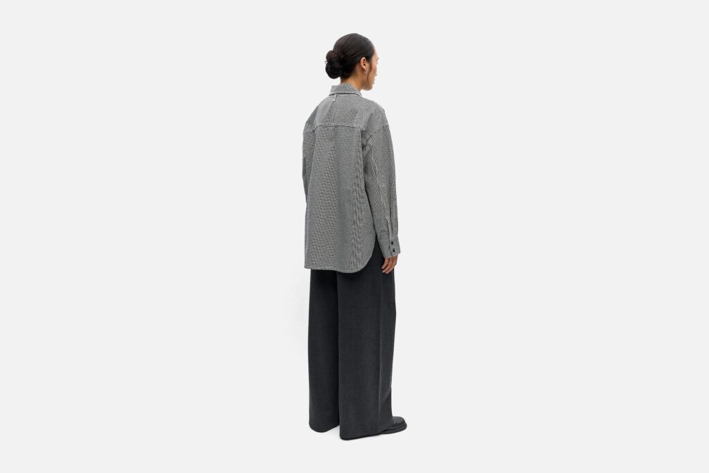 OBJKORKA LS LO SHIRT BLACK WHITE