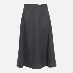 OBJKAVIN ASHAPE MIDI SKIRT DARK GREY - Image 1