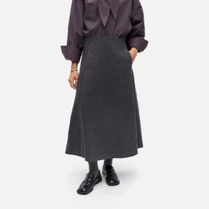 OBJKAVIN ASHAPE MIDI SKIRT DARK GREY - Image 2