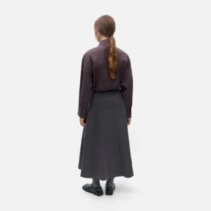 OBJKAVIN ASHAPE MIDI SKIRT DARK GREY - Image 4