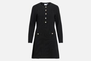 VISWAY ONECK LS ALINE KNIT DRESS BLACK