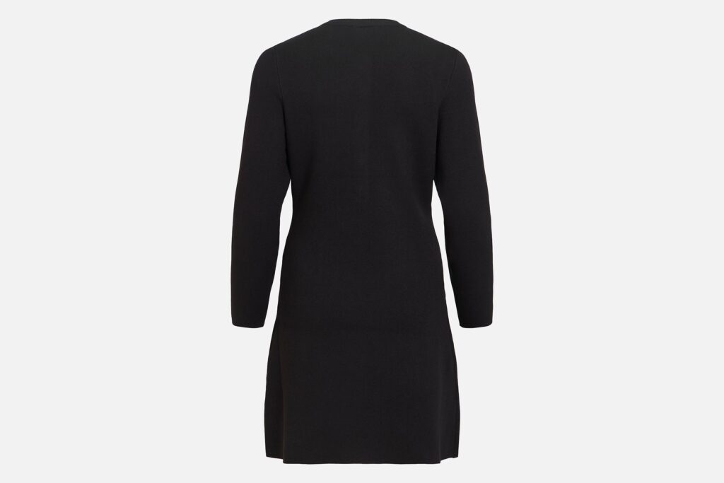 VISWAY ONECK LS ALINE KNIT DRESS BLACK