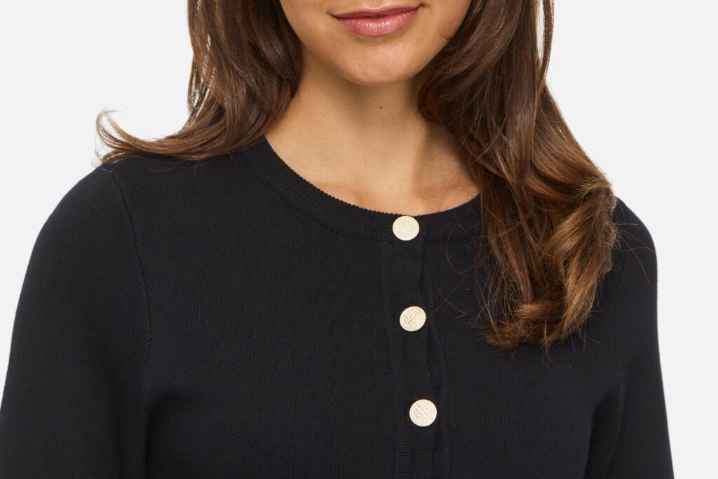 VISWAY ONECK LS ALINE KNIT DRESS BLACK