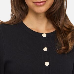 VISWAY ONECK LS ALINE KNIT DRESS BLACK - Image 3