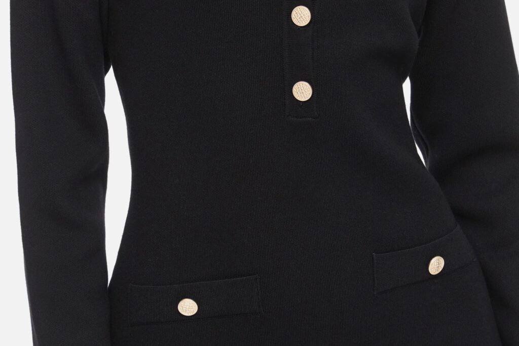 VISWAY ONECK LS ALINE KNIT DRESS BLACK