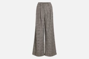 VITJENKA HW WIDE CHECK PANTS SAND BLACK