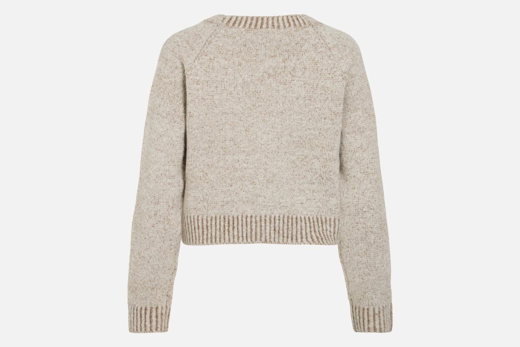 VISANA VNECK LS BUTTON CARDIGAN NATURAL