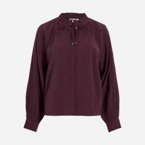 VIENGLY LS RUFFLE COLLAR SHIRT PORT ROYALE - Image 1