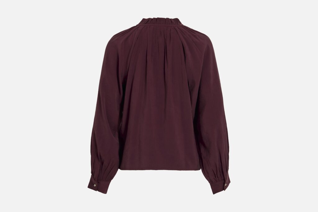 VIENGLY LS RUFFLE COLLAR SHIRT PORT ROYALE