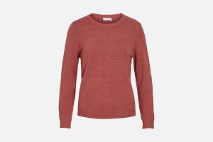 VIRIL ONECK LS KNIT TOP MARSALA DARK MEL