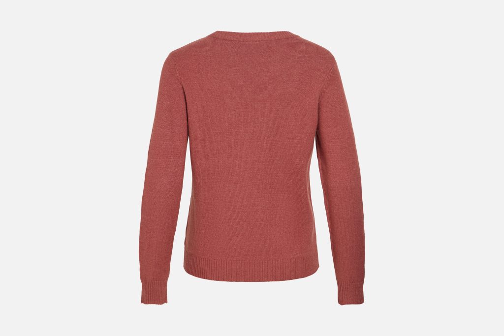 VIRIL ONECK LS KNIT TOP MARSALA DARK MEL