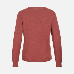VIRIL ONECK LS KNIT TOP MARSALA DARK MEL - Image 2