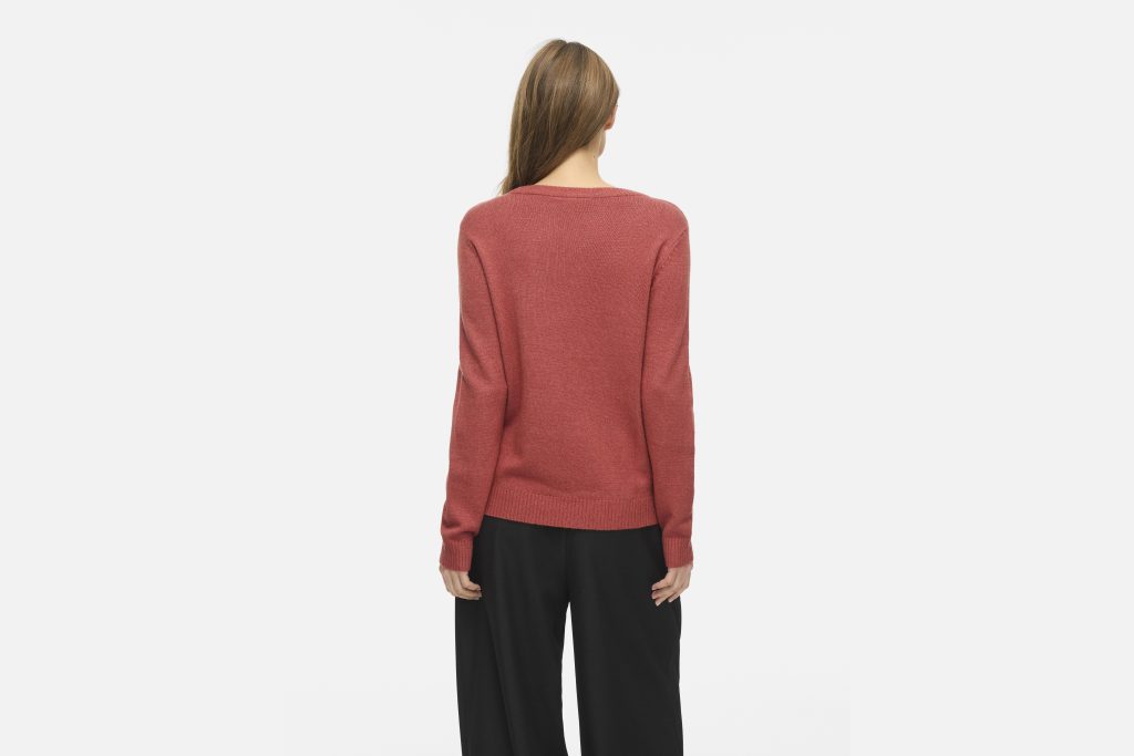 VIRIL ONECK LS KNIT TOP MARSALA DARK MEL