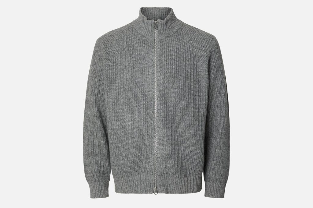 SLMCODY LS KNIT ZIP CARDIGAN GREY MELANGE