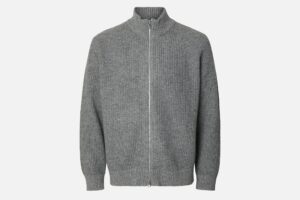 SLMCODY LS KNIT ZIP CARDIGAN GREY MELANGE