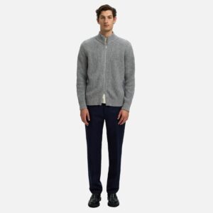 SLMCODY LS KNIT ZIP CARDIGAN GREY MELANGE – Image 2