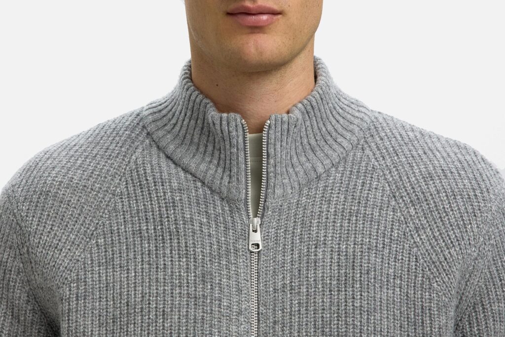 SLMCODY LS KNIT ZIP CARDIGAN GREY MELANGE