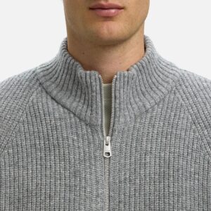 SLMCODY LS KNIT ZIP CARDIGAN GREY MELANGE – Image 3