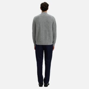SLMCODY LS KNIT ZIP CARDIGAN GREY MELANGE – Image 4