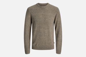 JPRBLULAMBSWOOL KNIT CREW NECK CROCODILE MEL