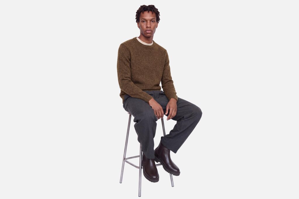 PRBLASIMON SOUFFLE KNIT CREW NECK CHOCOLAT
