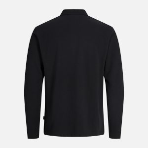 JPRBLAETHAN LS ZIP POLO BLACK - Image 2