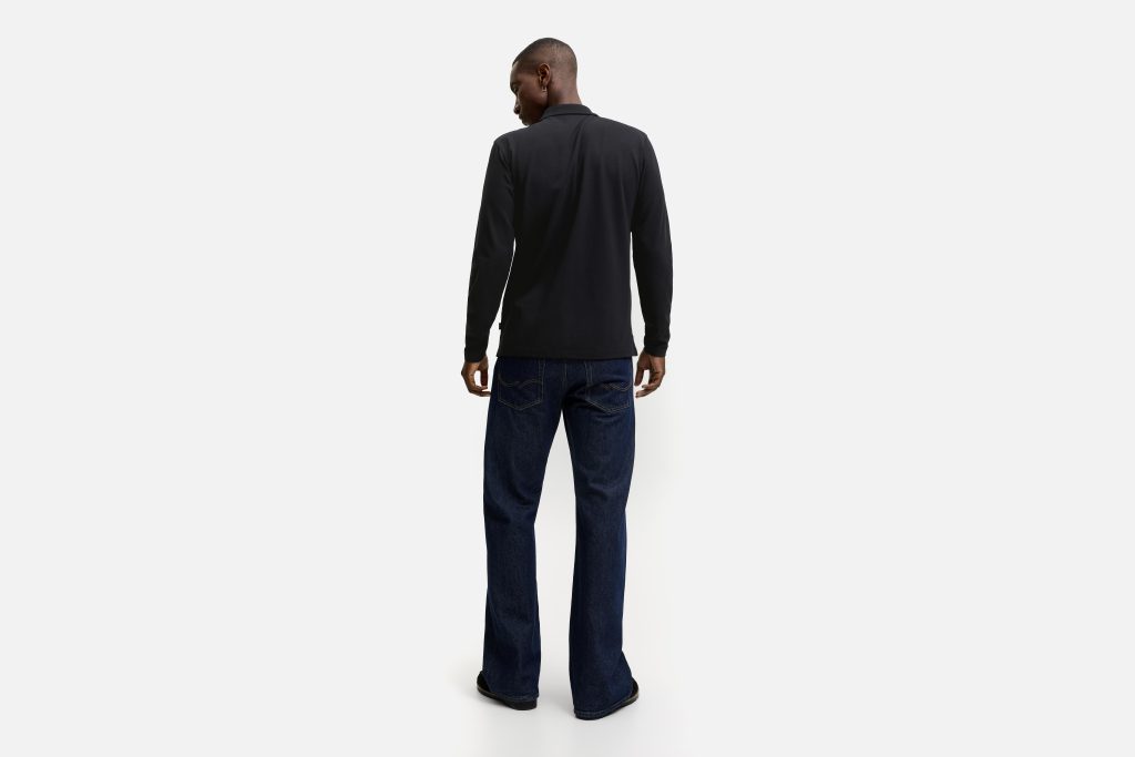 JPRBLAETHAN LS ZIP POLO BLACK